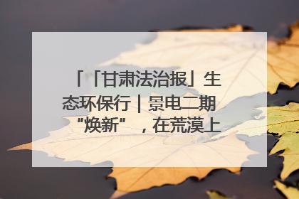 「甘肃法治报」生态环保行｜景电二期“焕新”，在荒漠上筑起一道绿色长城