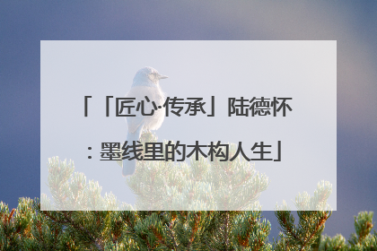 「匠心·传承」陆德怀：墨线里的木构人生