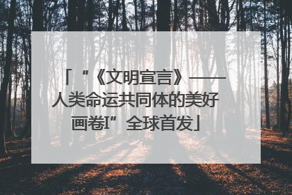 “《文明宣言》——人类命运共同体的美好画卷I”全球首发