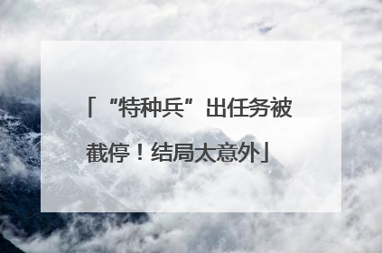 “特种兵”出任务被截停！结局太意外