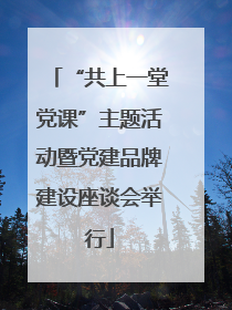 “共上一堂党课”主题活动暨党建品牌建设座谈会举行