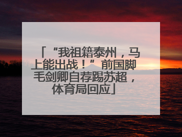 “我祖籍泰州，马上能出战！”前国脚毛剑卿自荐踢苏超，体育局回应
