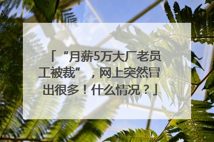 “月薪5万大厂老员工被裁”，网上突然冒出很多！什么情况？
