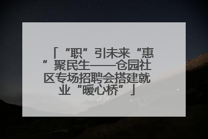 “职”引未来“惠”聚民生——仓园社区专场招聘会搭建就业“暖心桥”