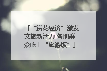 “赏花经济”激发文旅新活力 各地群众吃上“旅游饭”