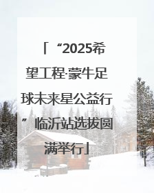 “2025希望工程·蒙牛足球未来星公益行”临沂站选拔圆满举行