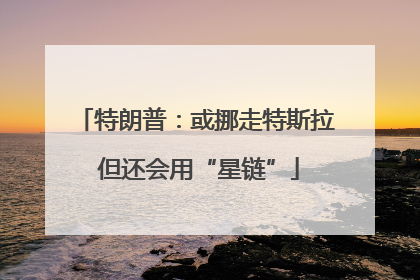 特朗普：或挪走特斯拉 但还会用“星链”