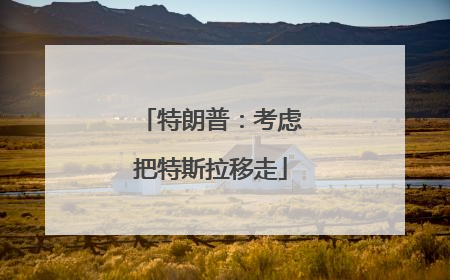 特朗普：考虑把特斯拉移走