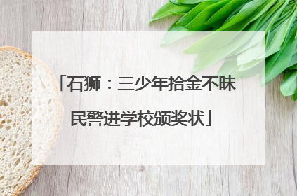 石狮：三少年拾金不昧 民警进学校颁奖状