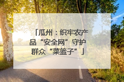 瓜州：织牢农产品“安全网”守护群众“菜篮子”
