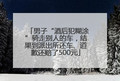 男子“酒后犯糊涂”骑走别人的车，结果到派出所还车、道歉还赔了500元