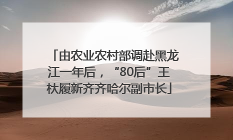 由农业农村部调赴黑龙江一年后，“80后”王杕履新齐齐哈尔副市长