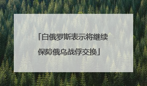 白俄罗斯表示将继续保障俄乌战俘交换