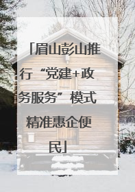 眉山彭山推行“党建+政务服务”模式 精准惠企便民