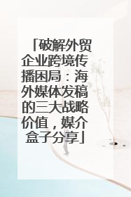 破解外贸企业跨境传播困局：海外媒体发稿的三大战略价值，媒介盒子分享