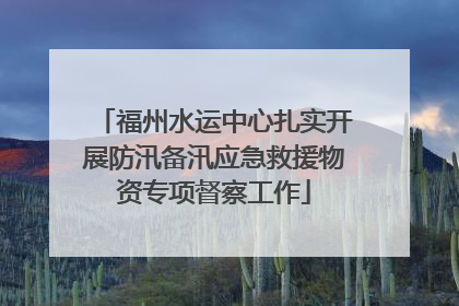 福州水运中心扎实开展防汛备汛应急救援物资专项督察工作