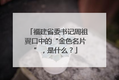 福建省委书记周祖翼口中的“金色名片”，是什么？
