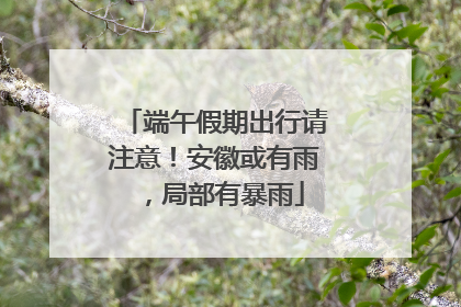 端午假期出行请注意！安徽或有雨，局部有暴雨