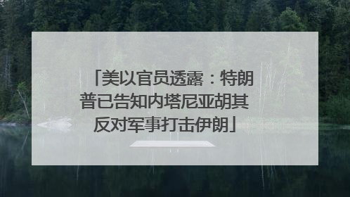 美以官员透露：特朗普已告知内塔尼亚胡其反对军事打击伊朗