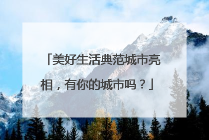 美好生活典范城市亮相，有你的城市吗？