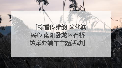 粽香传雅韵 文化润民心 南阳卧龙区石桥镇举办端午主题活动