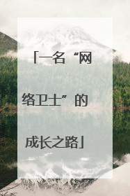 一名“网络卫士”的成长之路