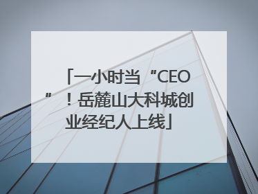 一小时当“CEO”！岳麓山大科城创业经纪人上线