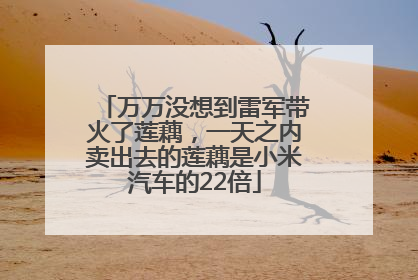 万万没想到雷军带火了莲藕，一天之内卖出去的莲藕是小米汽车的22倍