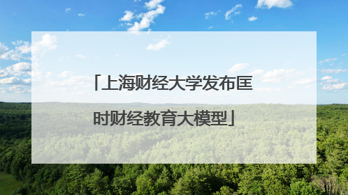 上海财经大学发布匡时财经教育大模型