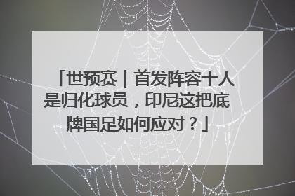 世预赛｜首发阵容十人是归化球员，印尼这把底牌国足如何应对？