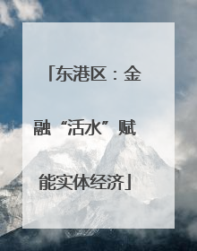 东港区：金融“活水”赋能实体经济