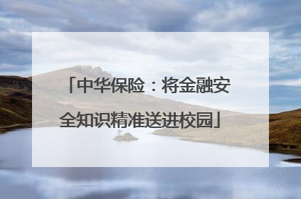 中华保险：将金融安全知识精准送进校园
