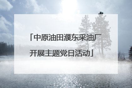 中原油田濮东采油厂开展主题党日活动