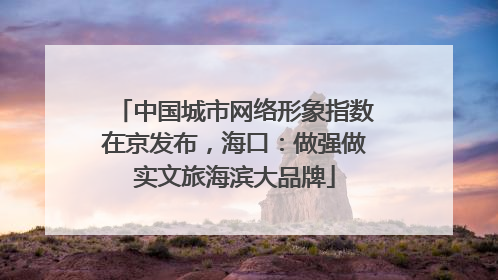 中国城市网络形象指数在京发布，海口：做强做实文旅海滨大品牌