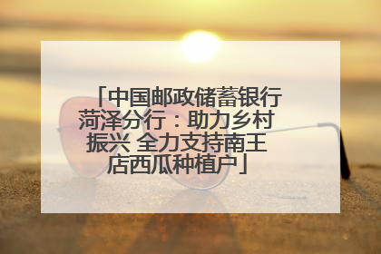 中国邮政储蓄银行菏泽分行：助力乡村振兴 全力支持南王店西瓜种植户