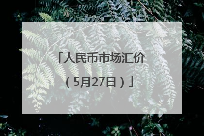 人民币市场汇价（5月27日）