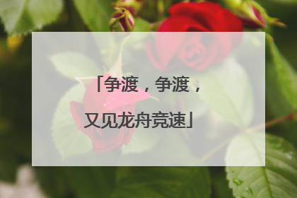 争渡，争渡，又见龙舟竞速