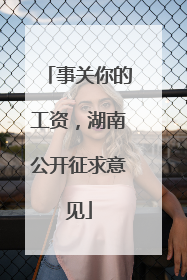 事关你的工资，湖南公开征求意见