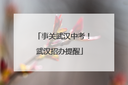事关武汉中考！武汉招办提醒