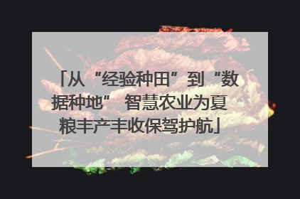 从“经验种田”到“数据种地” 智慧农业为夏粮丰产丰收保驾护航
