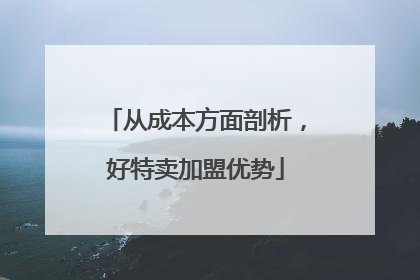 从成本方面剖析，好特卖加盟优势