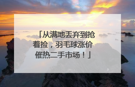 从满地丢弃到抢着捡，羽毛球涨价催热二手市场！
