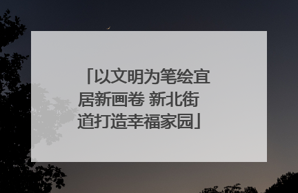 以文明为笔绘宜居新画卷 新北街道打造幸福家园