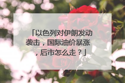以色列对伊朗发动袭击，国际油价暴涨，后市怎么走？