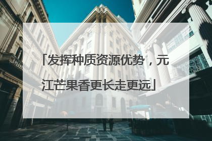 发挥种质资源优势，元江芒果香更长走更远