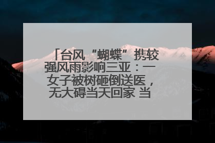 台风“蝴蝶”携较强风雨影响三亚：一女子被树砸倒送医，无大碍当天回家 当地已紧急清障