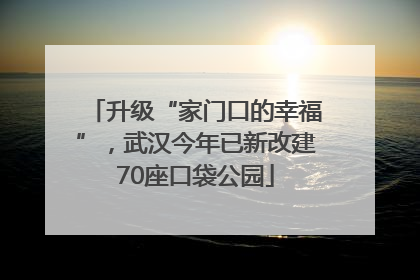 升级“家门口的幸福”，武汉今年已新改建70座口袋公园