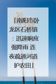 南阳市卧龙区石桥镇：迅速响应强降雨 连夜疏通河道护农田