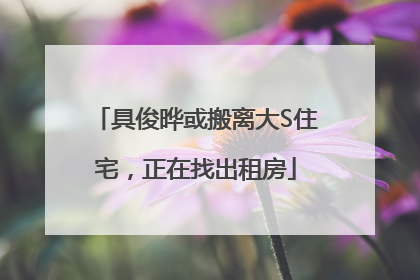 具俊晔或搬离大S住宅，正在找出租房