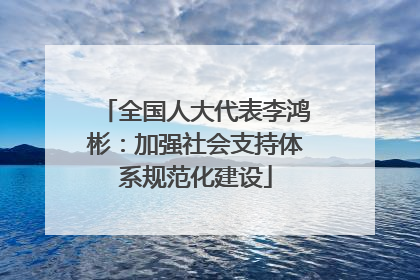 全国人大代表李鸿彬：加强社会支持体系规范化建设